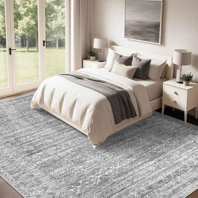 Washable Rug 9x12 Area Rugs: Modern Geometric Rugs - Image 5