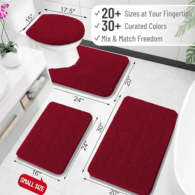 OLANLY Large Bathroom Rugs 70x46, Extra Soft Absorbent Chenille Bath Rugs - Image 2