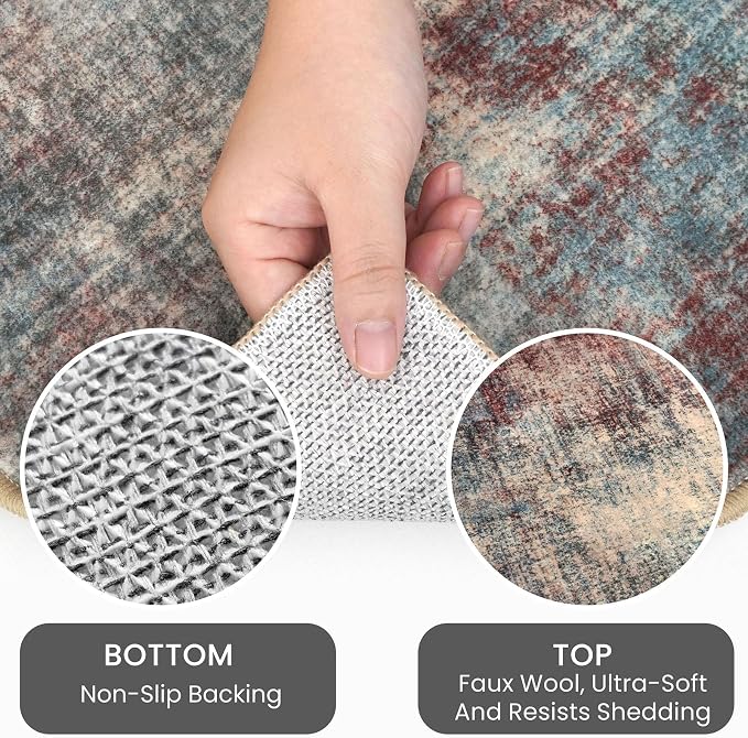 IOHOUZE Abstract Runner Rug 3x7 Ft Washable Runners - Image 4