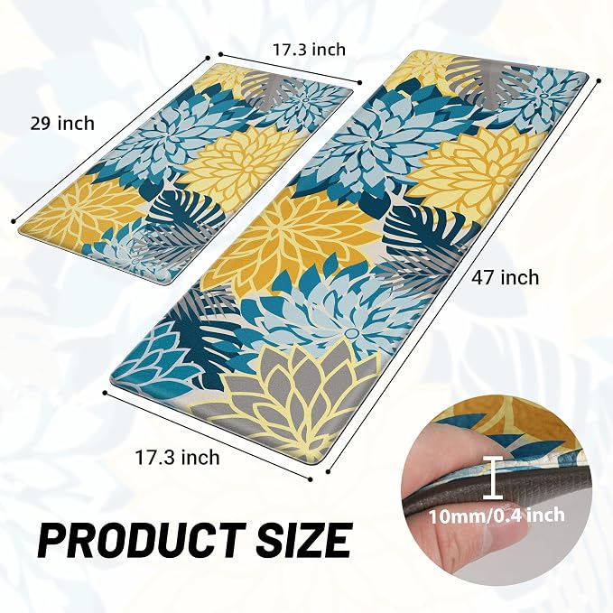 Arenarug Kitchen Mats for Floor 2PCS Cushioned Anti Fatigue Kitchen Mats - Image 2