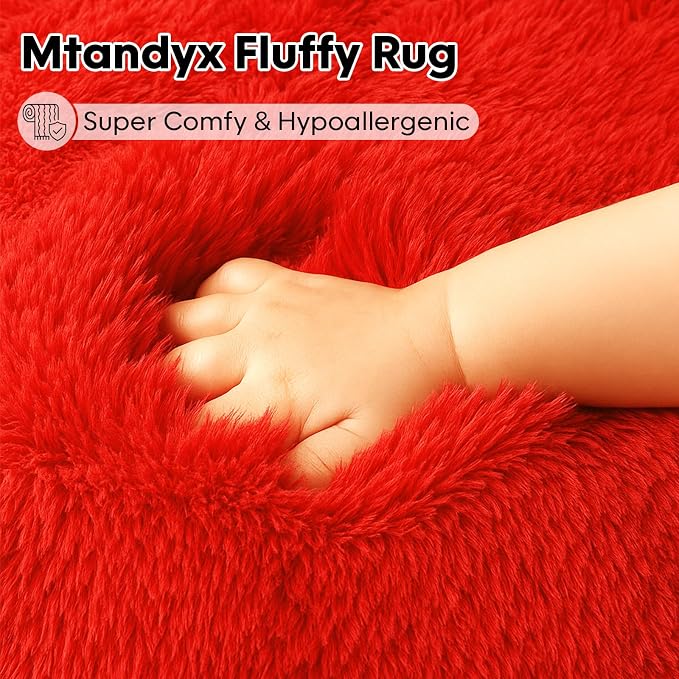 6x9 Rugs for Living Room, Rugs for Bedroom, Plush Fluffy Carpet, Non-Slip - Image 3