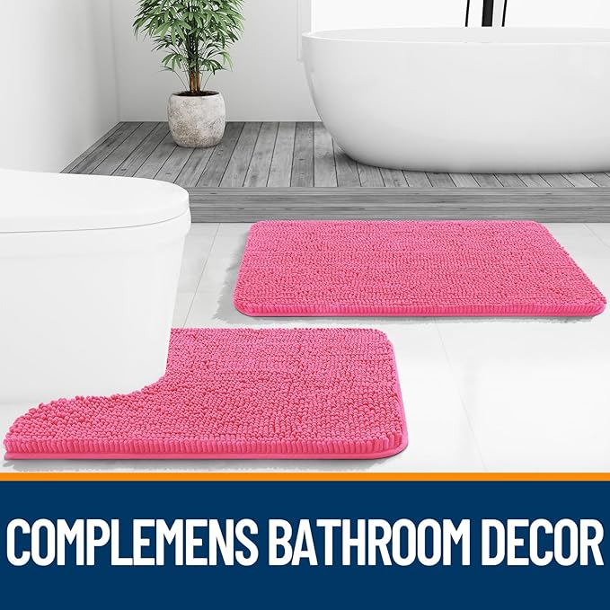 OLANLY Large Bathroom Rugs 70x46, Extra Soft Absorbent Chenille Bath Rugs - Image 7