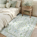 RELEANY Area Rugs 3'x5' Washable Non-Slip, Floral Vintage Distress Medallion by RELEANY