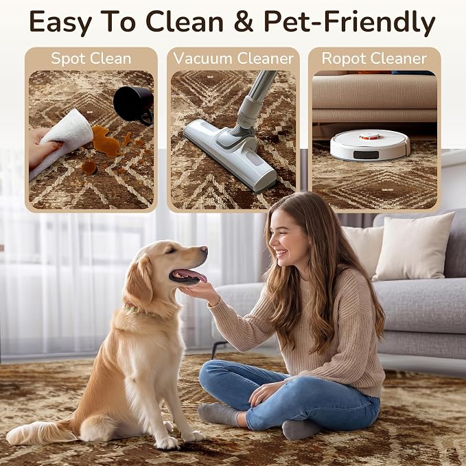 BESTSWEETIE Area Rug 5x7 Rug Machine Washable Non-Slip Low Pile Print Pattern - Image 4