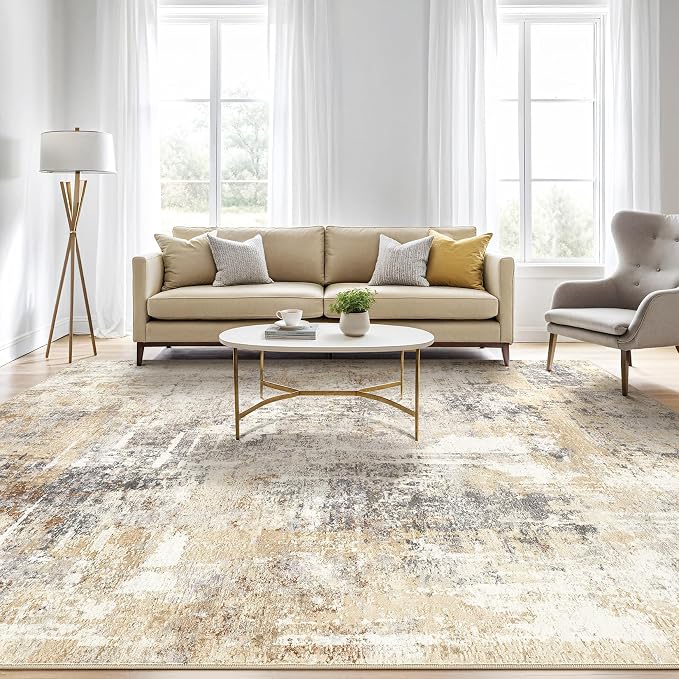 LOONGRUG 7x9 Area Rug Living Room: Machine Washable Large Abstract Soft Rugs - Image 5