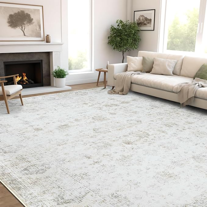 Washable 5×7 Area Rug for Living Room, Vintage Floral Rug Soft Non Slip Stain - Image 3