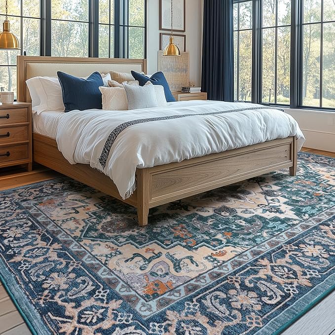 Lessymo 8 x 10 Area Rugs for Living Room, Machine Washable Area Rugs Boho Faux - Image 2