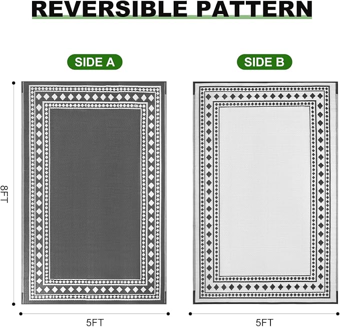 RURALITY Outdoor Rugs 5x8 Waterproof - Image 2