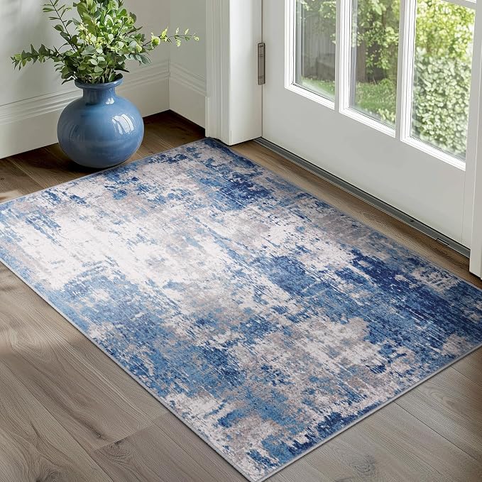RELEANY Washable Area Rugs 3'x5' Non-Slip Modern Abstract Soft - Image 2