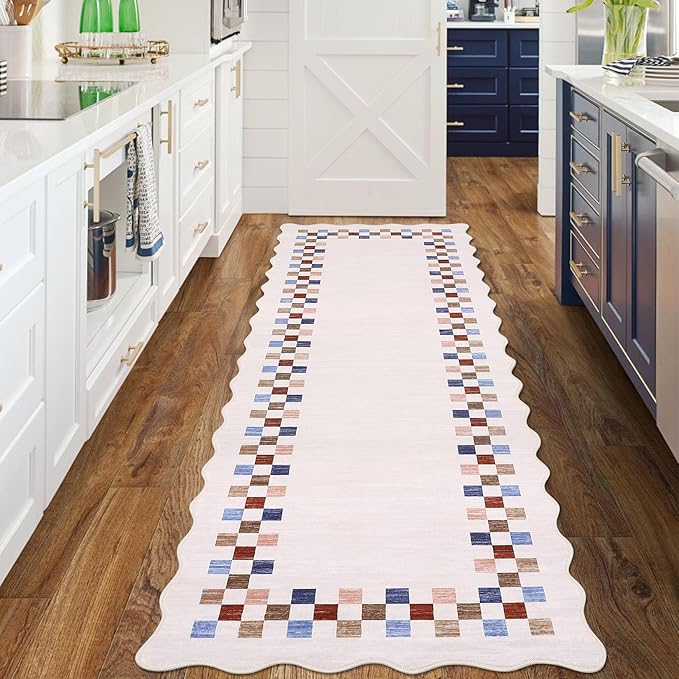 Washable Runner Rug 2x10 Modern Bordered Hallway Runner Rug Non Slip Kitchen by GarveeHome