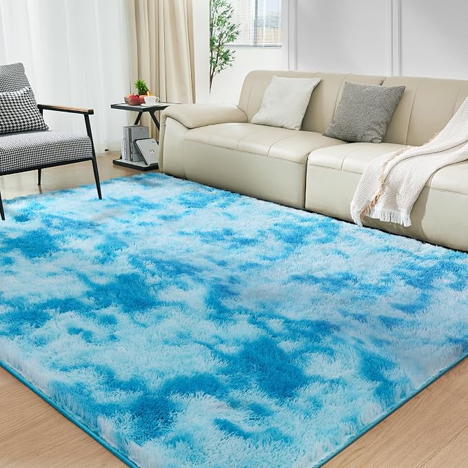 Ultra Soft Rug for Living Room, 5X8 Fluffy Shag Area Rug for Bedroom, Modern - Image 9