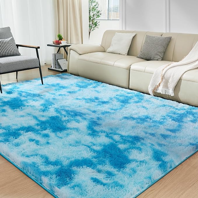 Ultra Soft Rug for Living Room, 6X9 Fluffy Shag Area Rug for Bedroom, Modern - Image 3