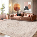 8x10 Washable Area Rug for Living Room & Bedroom, Extra Lager Soft Pink Rugs by Rugxara