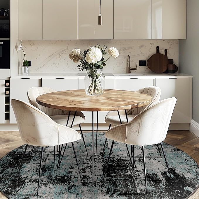 RELEANY Washable Area Rugs 6ft Non-Slip Modern Abstract Soft - Image 3