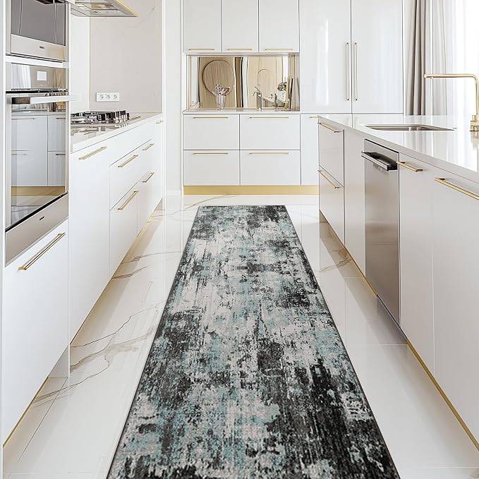 RELEANY Washable Area Rugs 2'x10' Non-Slip Modern Abstract Soft by RELEANY