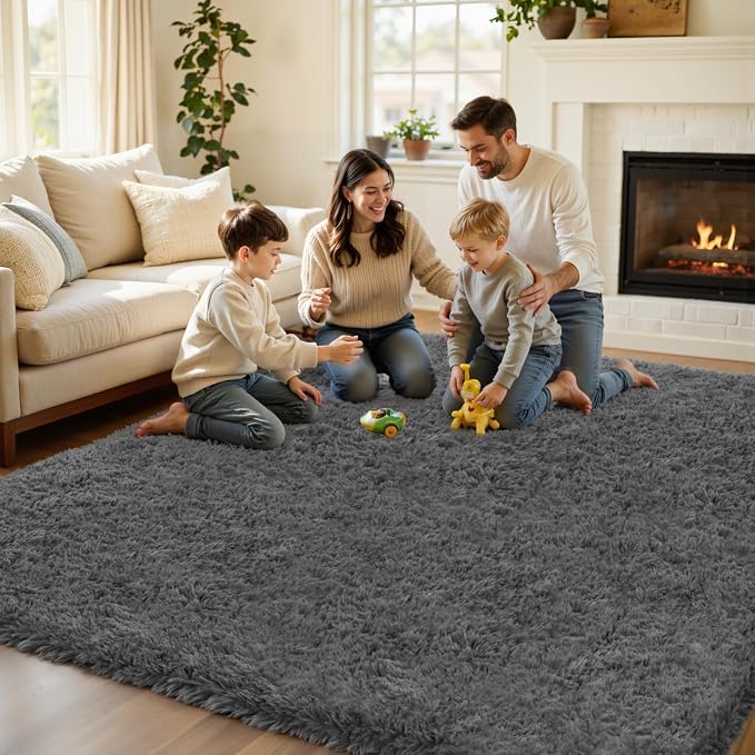 4x6 Area Rug for Living Room, Ultra Soft Fluffy Shag Rugs for Bedroom, Non-Slip - Image 5