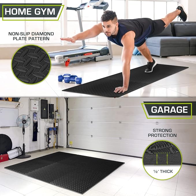 ProsourceFit Exercise Puzzle Mat ½-inch, EVA Interlocking Foam Floor Tiles - Image 3