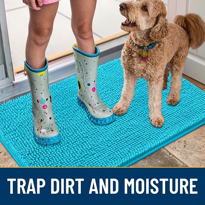 Smiry Dog Door Mat for Muddy Paws 70x32, Absorbent Dirt Trapper, Non-Slip - Image 3
