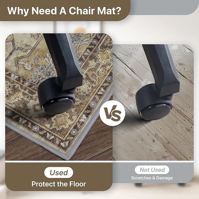 48"x60" Office Chair Mat for Hardwood Tile Floor, Under Desk Carpet Protector - Image 4