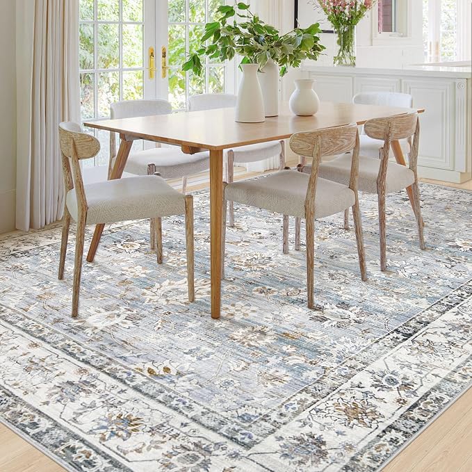 XLUEZ Area Rug 8x10 Living Room Rug, Machine Washable Vintage Distressed Boho - Image 3