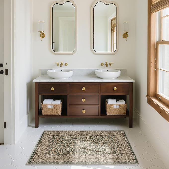 Boho Washable Kitcheh Rug for Entryway: Door Mat Indoor Entrance 2x3 Small - Image 5
