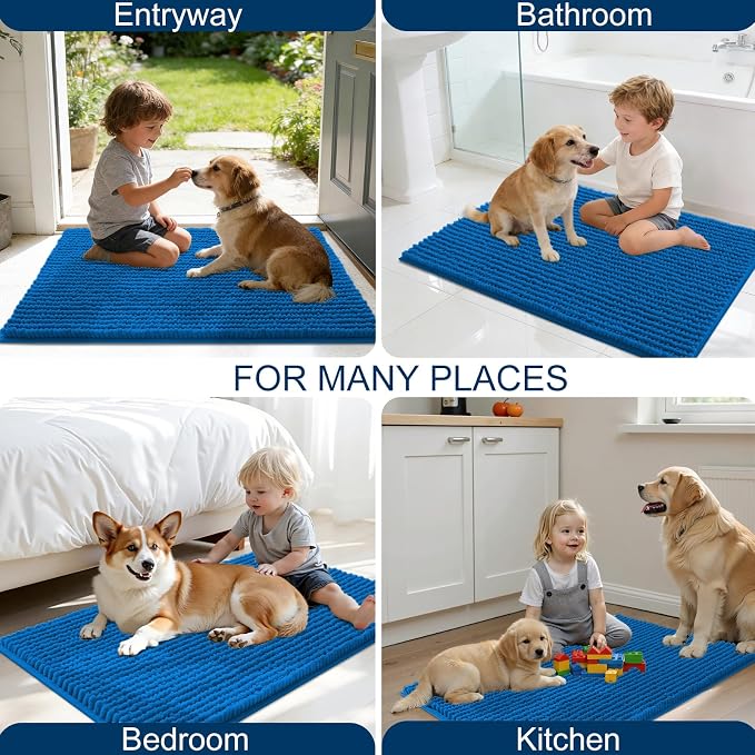 OLANLY Dog Door Mat for Muddy Paws 44x24, Ultra Absorbent Chenille Mud Doormat - Image 8