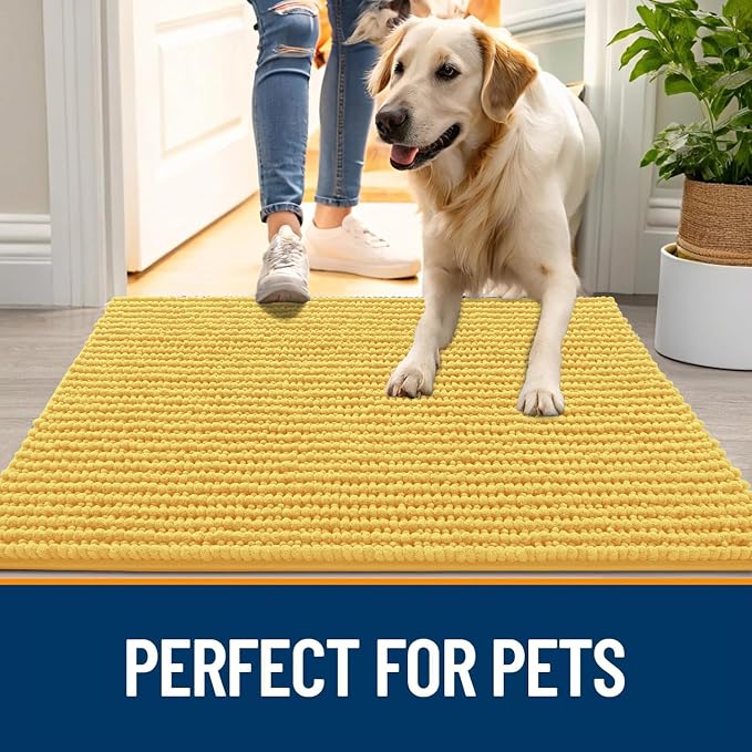 OLANLY Dog Door Mat for Muddy Paws 24x16, Ultra Absorbent Chenille Mud Doormat - Image 6
