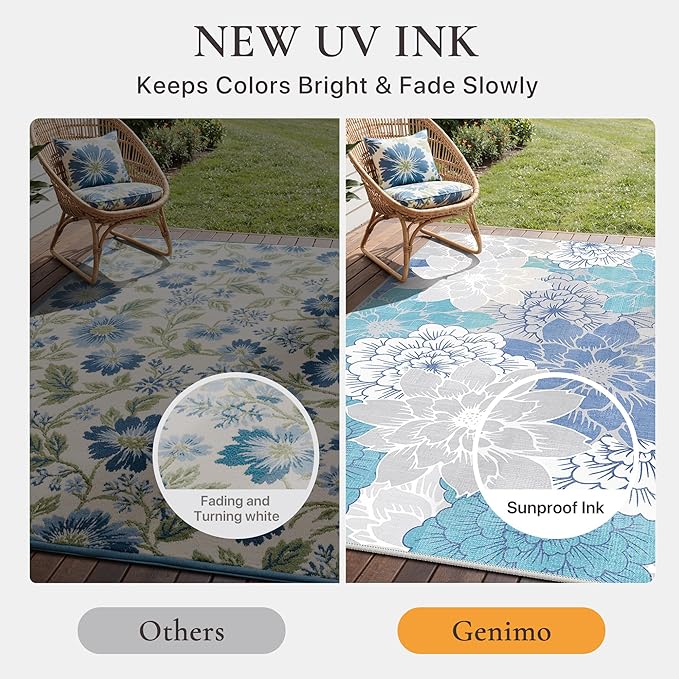 GENIMO Indoor Outdoor Area Rug for Entryway, Machine Washable, Waterproof - Image 5