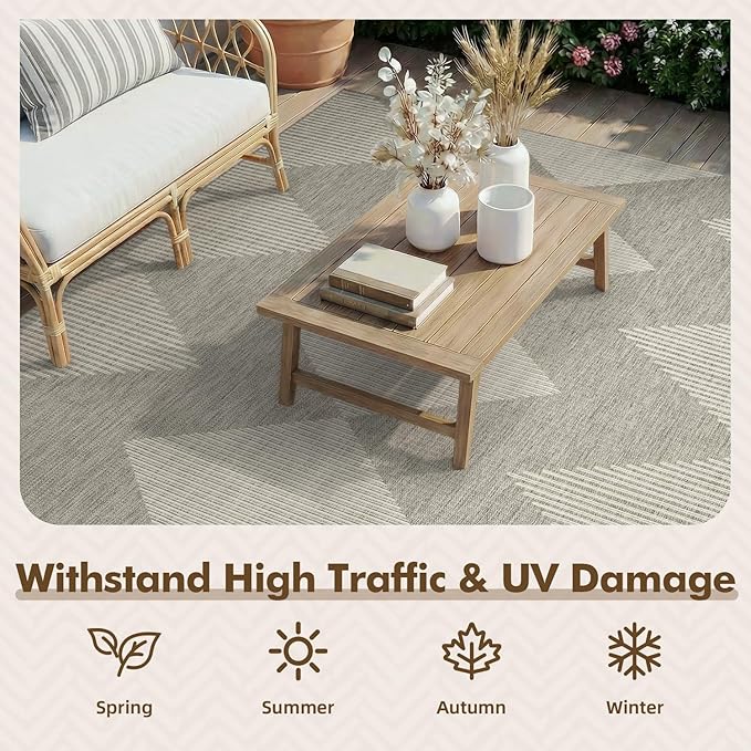 MontVoo-Outdoor Rug Carpet Patio Rug 5x7 ft Polypropylene Indoor Outdoor Rugs - Image 5