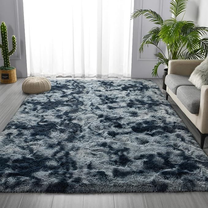 Deerhoo Large Shag Area Rugs 5 x 8, Tie-Dyed Plush Fuzzy Rugs - Image 2