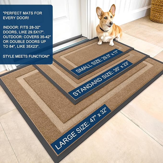 OLANLY Front Door Mat Indoor Outdoor Entrance, Waterproof All-Season, - Image 3