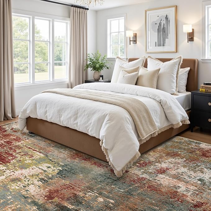 RELEANY Washable Area Rugs 7x10 Non-Slip Modern Abstract Soft - Image 2