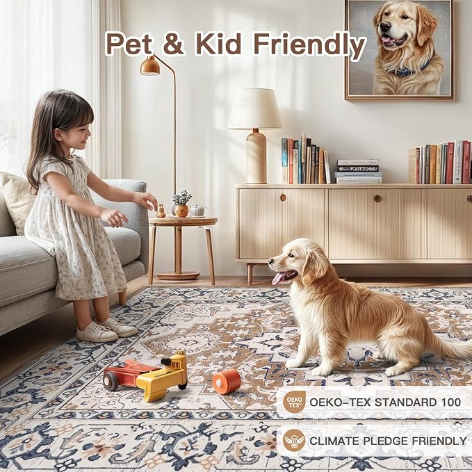 Lofus 7x10 Area Rugs for Living Room, Washable Area Rug, Rugs for Bedroom - Image 3
