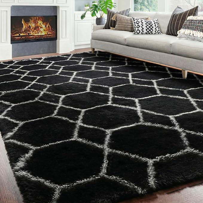 ONASAR Large Area Rugs for Living Room, 7x10 Black and White Rug, Boho Thick - Image 5