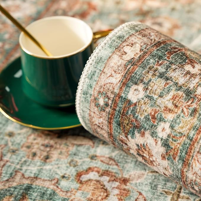 TOPRUUG Washable Oriental Area Rug - 4ft Round Rugs - Image 5