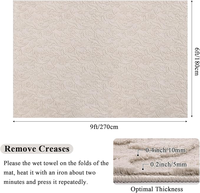 Vaukki 6x9 Area Rug for Living Room, Soft Fluffy Washable Modern Floral Indoor - Image 2