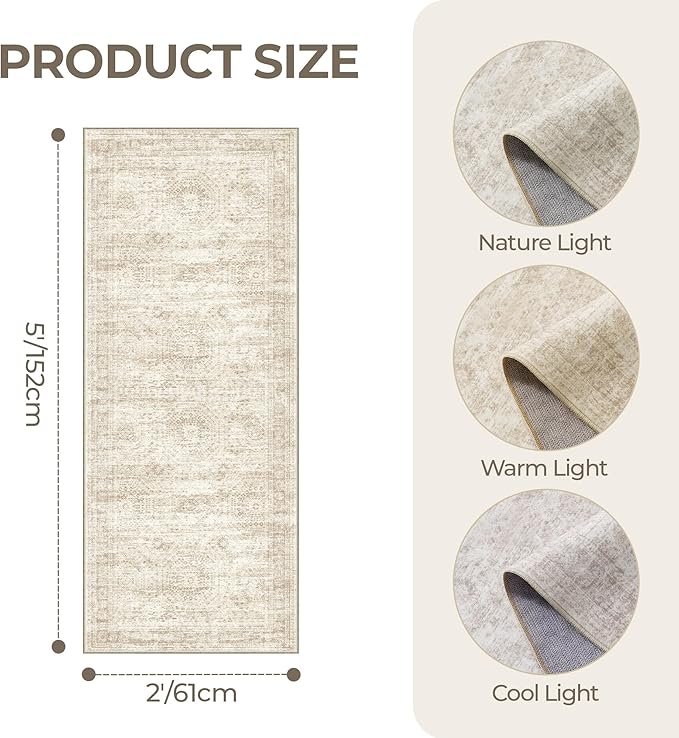 2x5 Rug Runner Washable for Entryway, Soft Bathroom Rugs - Image 2