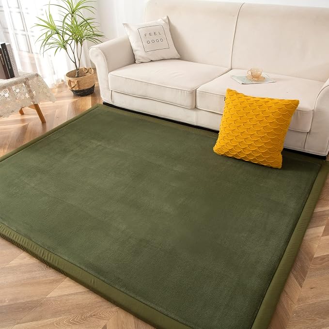 MAXYOYO Coral Velvet Area Rug, Thick Japanese Tatami Mat Living Room Carpet - Image 2