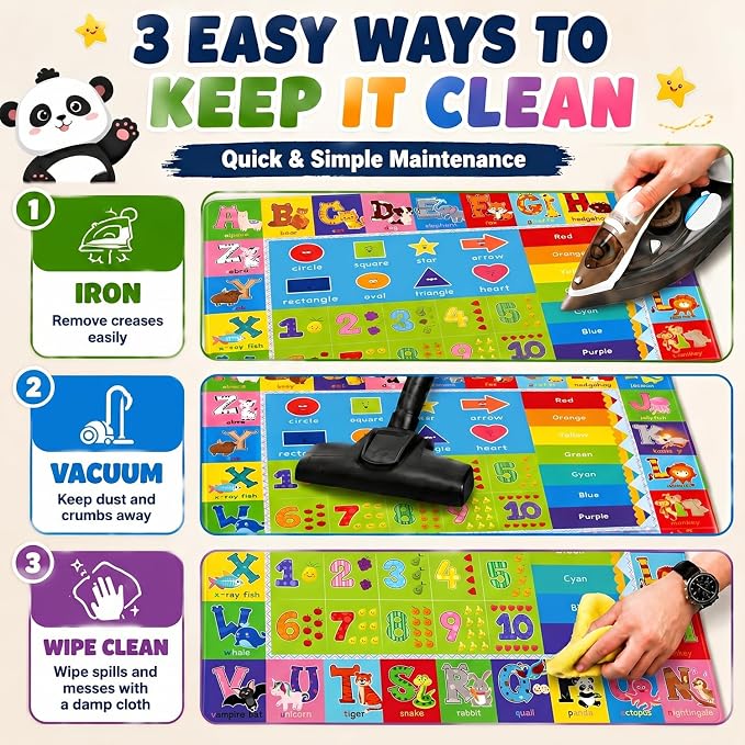 ABC Kids Play Rug, Non-Slip Classroom Carpet, 78.7" x 59" | Colorful ABC Pattern - Image 3