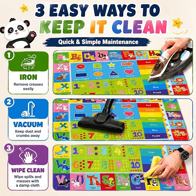 ABC Kids Play Rug, Non-Slip Classroom Carpet, soft low-pile surface, non-slip - Image 3