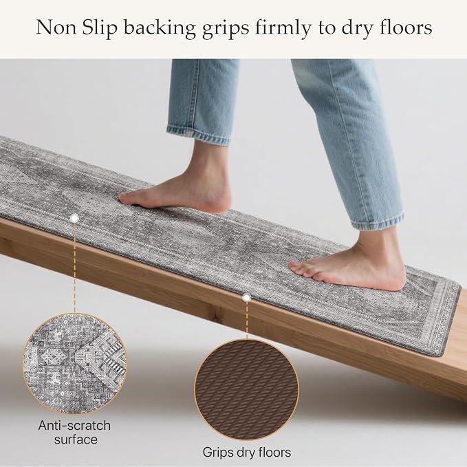 GENIMO Kitchen Mats for Floor 2PCs, Washable Anti Fatigue Mat for Cushioned - Image 4