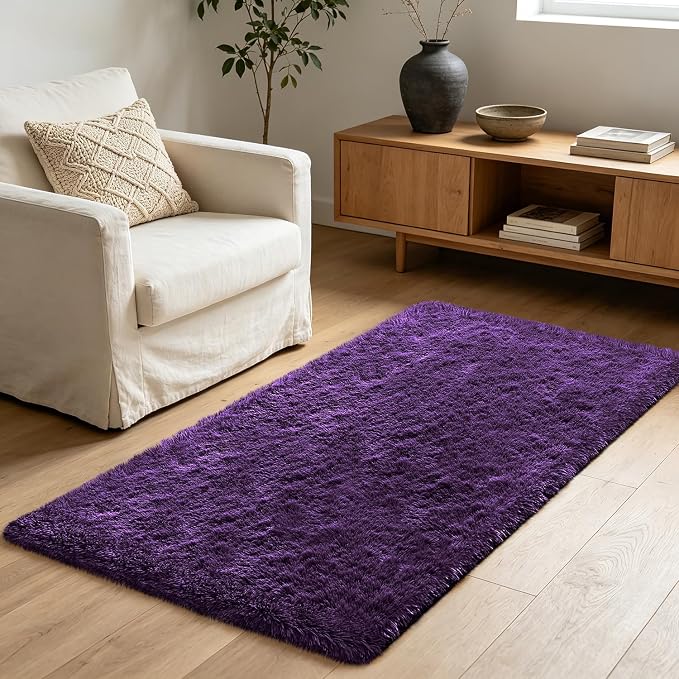Shag Runner Rug for Bedroom Living Room 3x7 Upgrade Non-Slip Fluffy Soft - Image 8