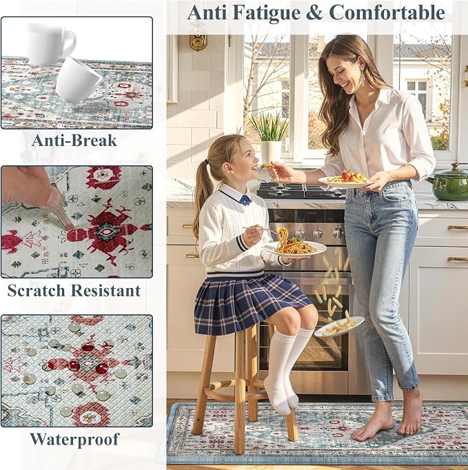Collive Kitchen Mats for Floor, Cushioned Anti Fatigue Kitchen Rugs Waterproof - Image 6