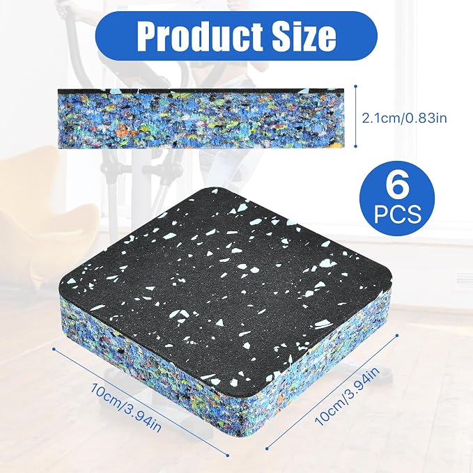 6 Pcs Anti-Vibration Rubber Mat, High Density Mats - Image 2
