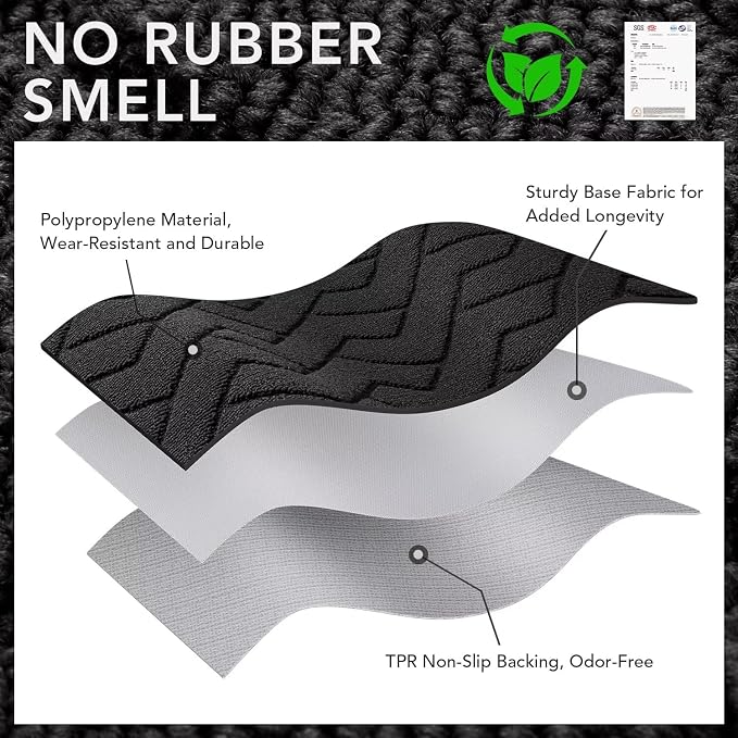 hicorfe Dirt Trapper Indoor Doormat, Non Slip Backing Washable Door Mats - Image 8
