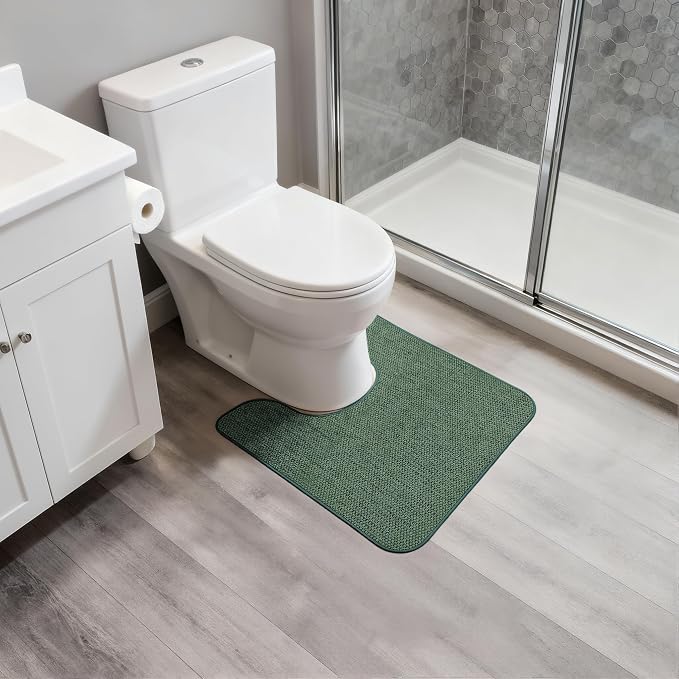 Bosap Toilet Rugs U Shaped Bathroom Rug, Machine Washable Non Slip Quick Dry - Image 6