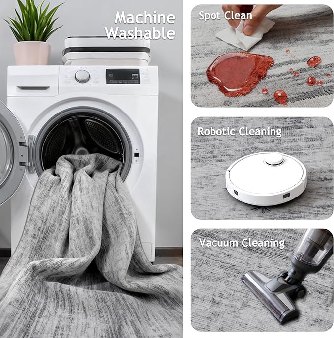 Runner Rug 2x12 Runners for Hallway 12ft Non-Slip, Long Abstract Kitchen Rug - Image 3