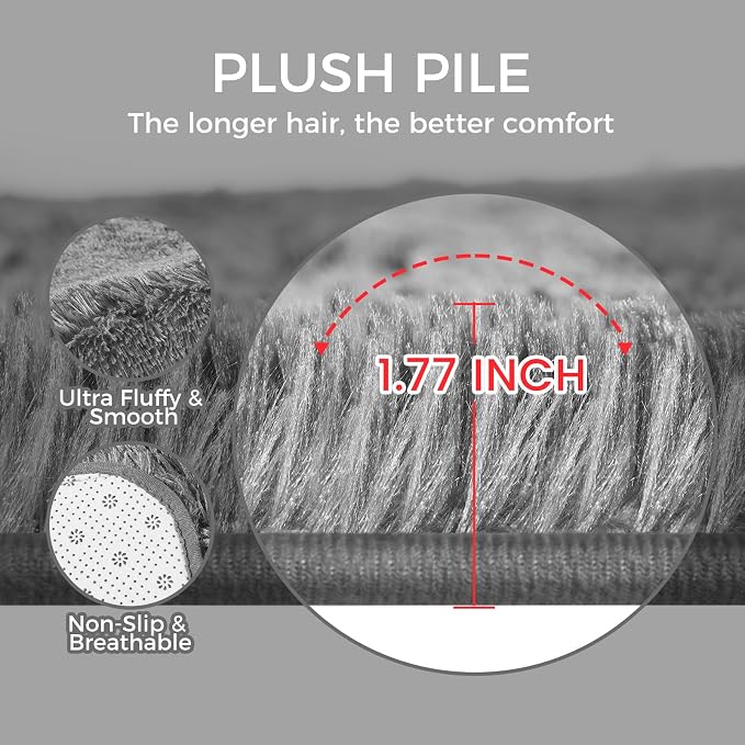 5X8 Ultra Soft Rug for Living Room, 5X8 Fluffy Shag Area Rug for Bedroom - Image 5