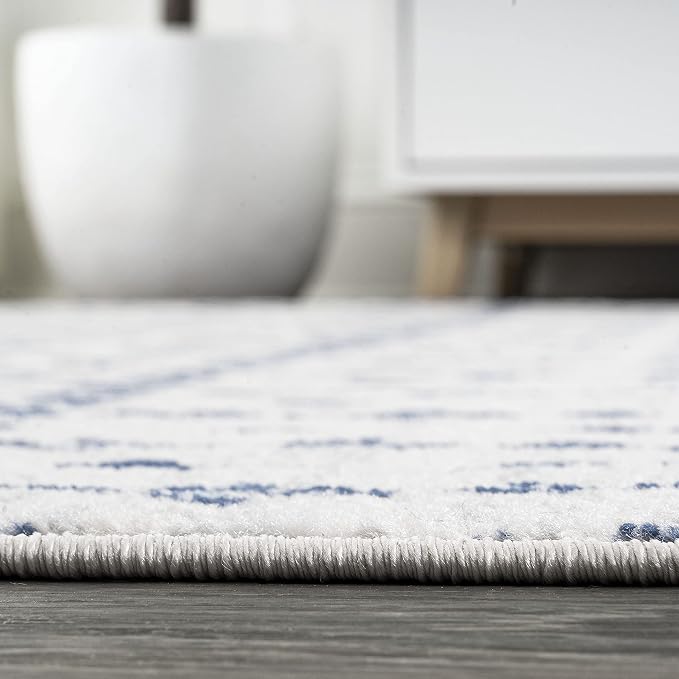 JONATHAN Y Boho Vintage Diamond Cream/Navy Indoor Area Rug 5X8 ft, Moroccan Hype - Image 9