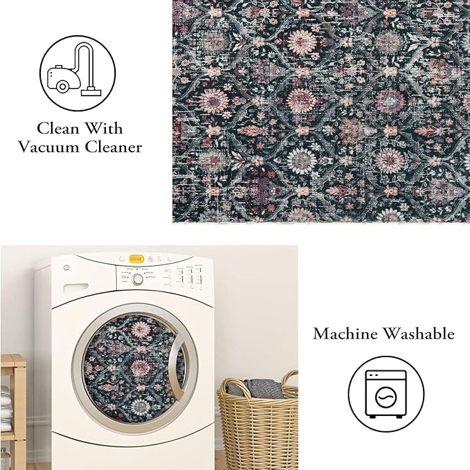 Lahome Moroccan Trellis Washable Rug, 2x3 Entryway Rugs - Image 3